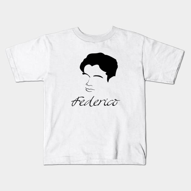 Federico Garcia Lorca Kids T-Shirt by PoetandChef